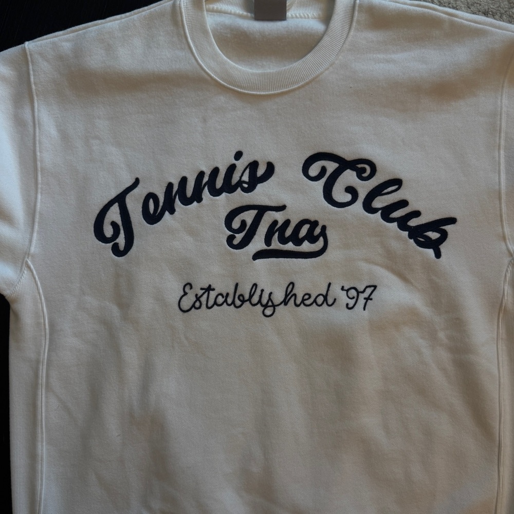ARITZIA Tennis Club Sweatfleece Boyfriend Crew Sweatshirt - Picture 10 of 12